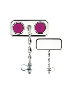 Rectangle Flat Twisted Mirror Chrome Purple Reflectors.